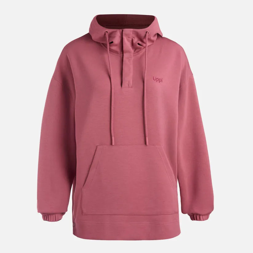 POLERON MUJER CITYSCAPE HOODY SWEATSHIRT LIPPI ROSADO OSCURO