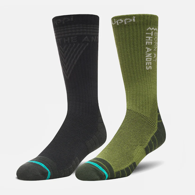 CALCETINES HOMBRE LIPPI DUO TREKKING LIGHT PACK NEGRO VERDE