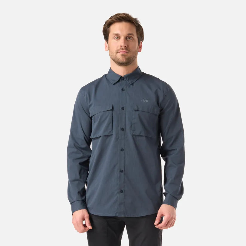 CAMISA HOMBRE ROSSELOT LONG SLEEVE QDRY SHIRT LIPPI AZUL MARINO