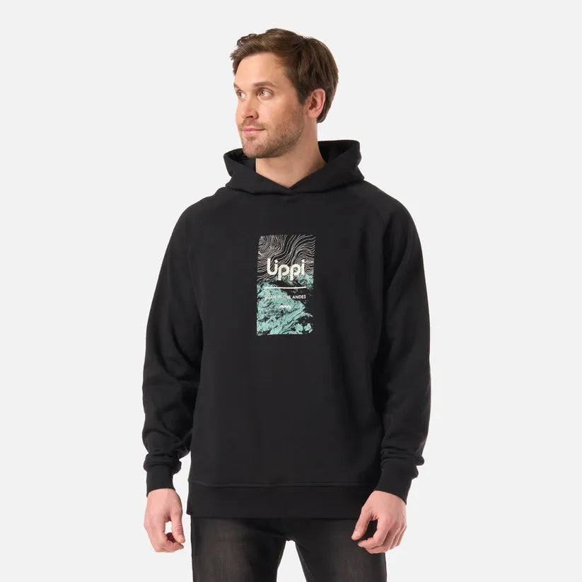 POLERON HOMBRE INSIGNE HOODY SWEATSHIRT FRONT PRINT LIPPI NEGRO