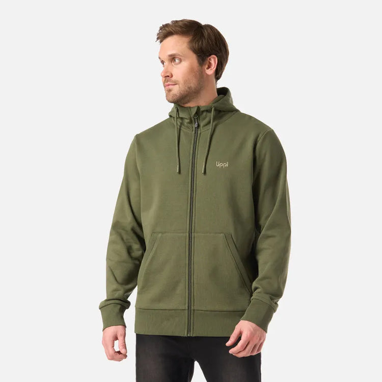 POLERON HOMBRE ULMO FULL ZIP HOODY SWEATSHIRT LIPPI VERDE MUSGO