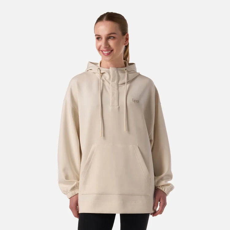 POLERON MUJER CITYSCAPE HOODY SWEATSHIRT LIPPI CREMA