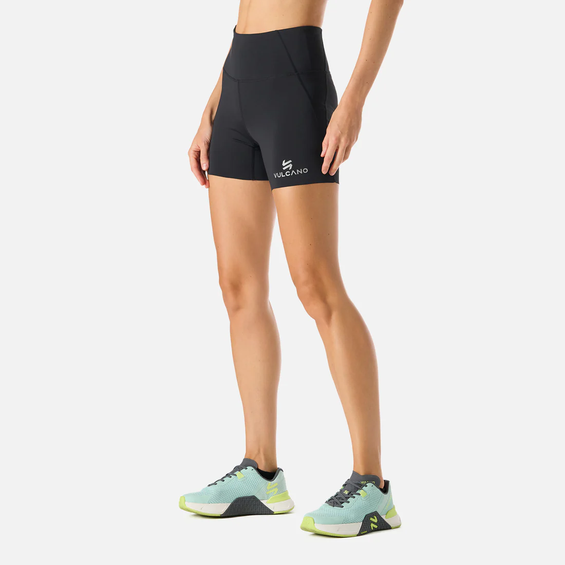 CALZA MUJER VULCANO BUILT TO MOVE COMPRESSIVE SHORT HIGH RISE LEGGINGS NEGRO