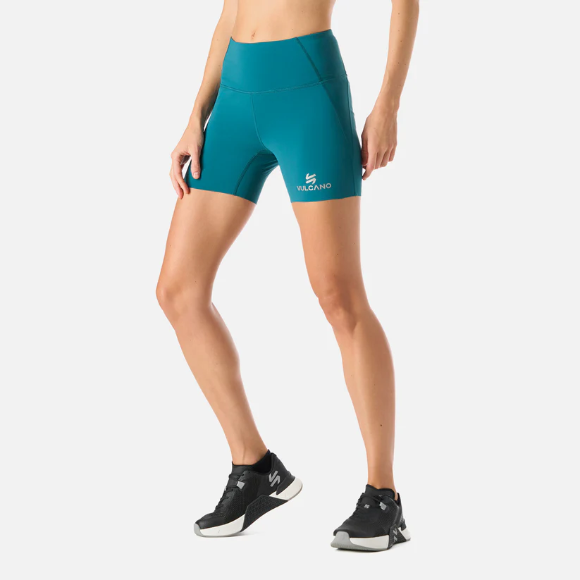 CALZA MUJER VULCANO BUILT TO MOVE COMPRESSIVE SHORT HIGH RISE LEGGINGS PETROLEO