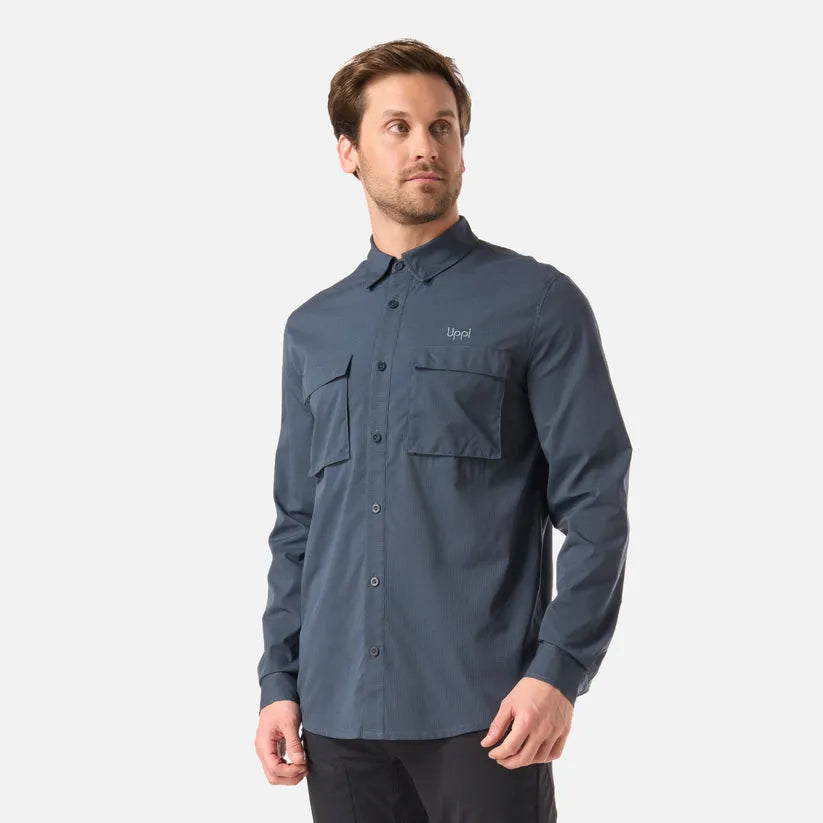 CAMISA HOMBRE ROSSELOT LONG SLEEVE QDRY SHIRT LIPPI AZUL MARINO