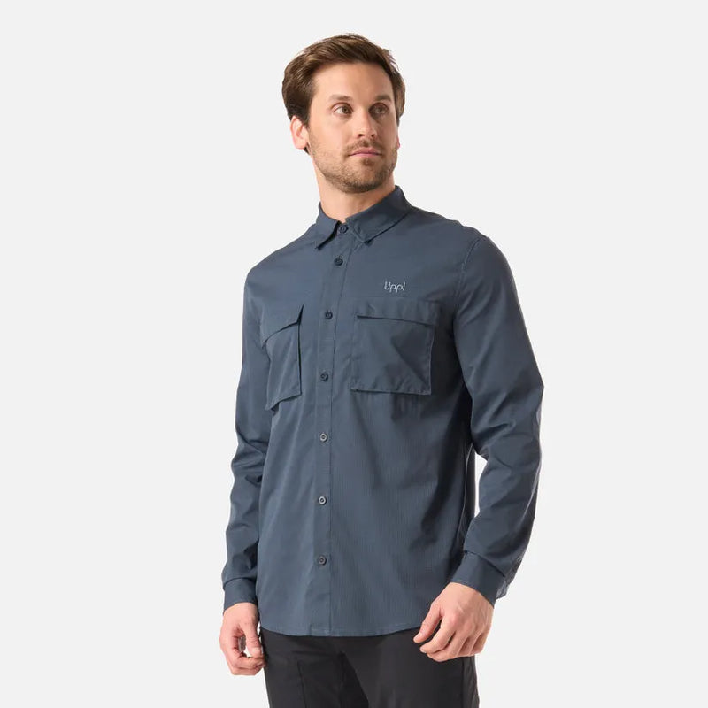 CAMISA HOMBRE ROSSELOT LONG SLEEVE QDRY SHIRT LIPPI AZUL MARINO