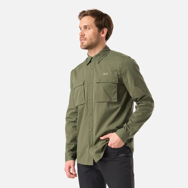 CAMISA HOMBRE ROSSELOT LONG SLEEVE QDRY SHIRT LIPPI VERDE MUSGO