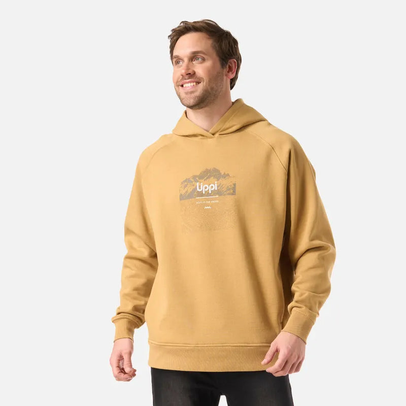 POLERON HOMBRE INSIGNE HOODY SWEATSHIRT FRONT PRINT LIPPI CAMEL