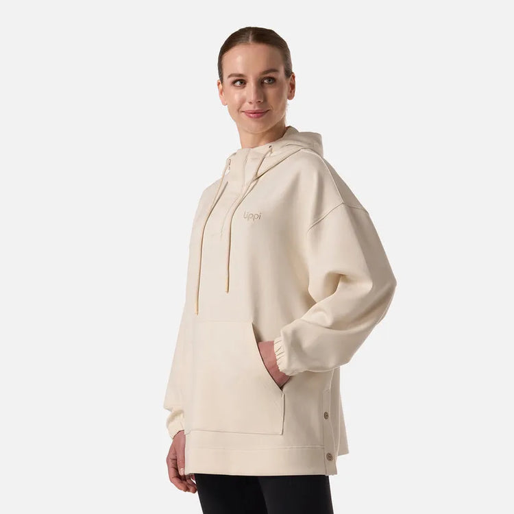 POLERON MUJER CITYSCAPE HOODY SWEATSHIRT LIPPI CREMA