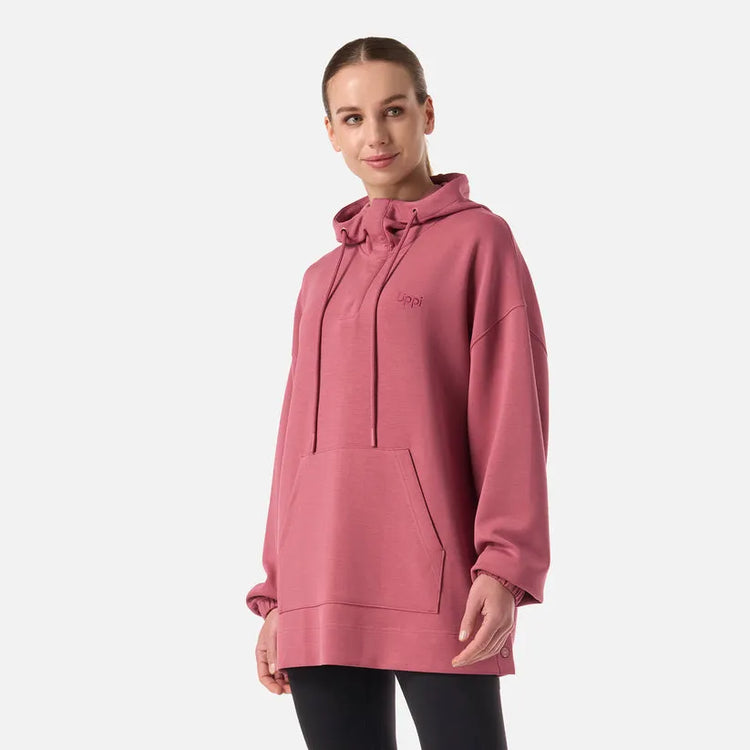 POLERON MUJER CITYSCAPE HOODY SWEATSHIRT LIPPI ROSADO OSCURO