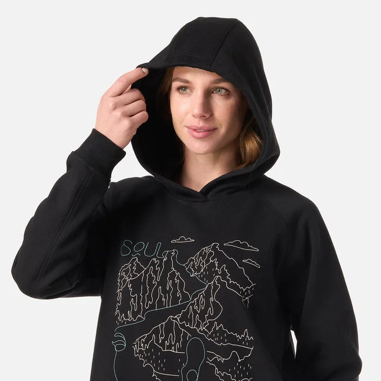 POLERON MUJER INSIGNE HOODY SWEATSHIRT FRONT PRINT LIPPI NEGRO