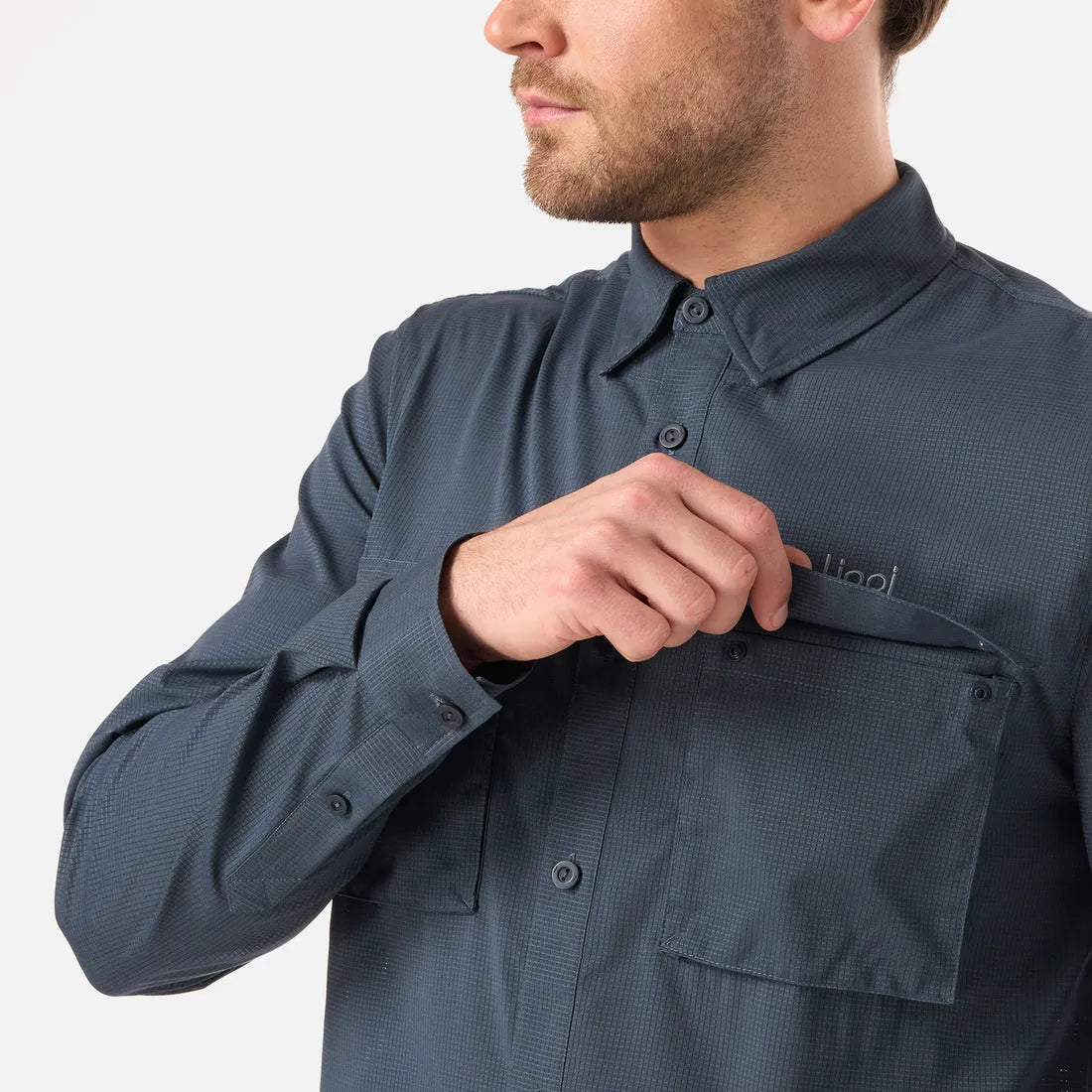CAMISA HOMBRE ROSSELOT LONG SLEEVE QDRY SHIRT LIPPI AZUL MARINO