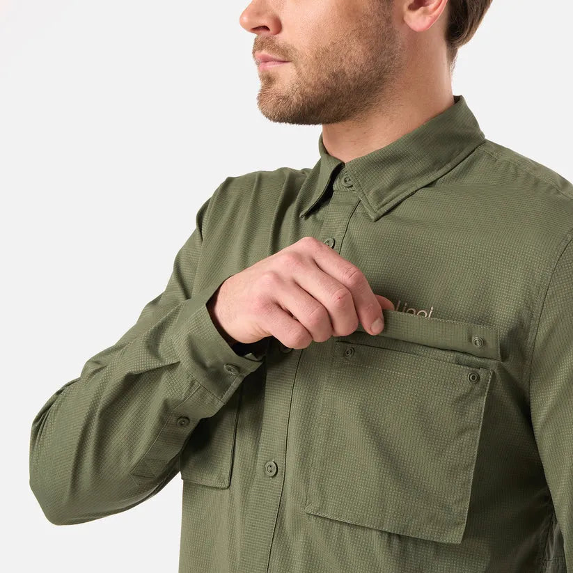 CAMISA HOMBRE ROSSELOT LONG SLEEVE QDRY SHIRT LIPPI VERDE MUSGO