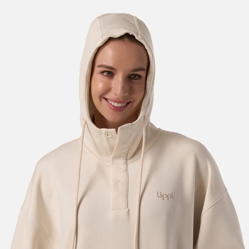 POLERON MUJER CITYSCAPE HOODY SWEATSHIRT LIPPI CREMA