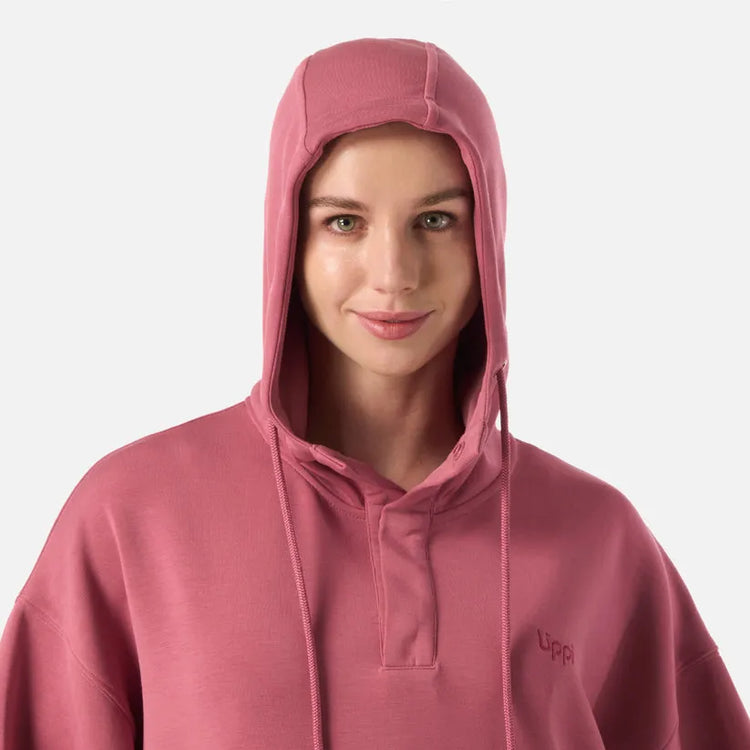 POLERON MUJER CITYSCAPE HOODY SWEATSHIRT LIPPI ROSADO OSCURO