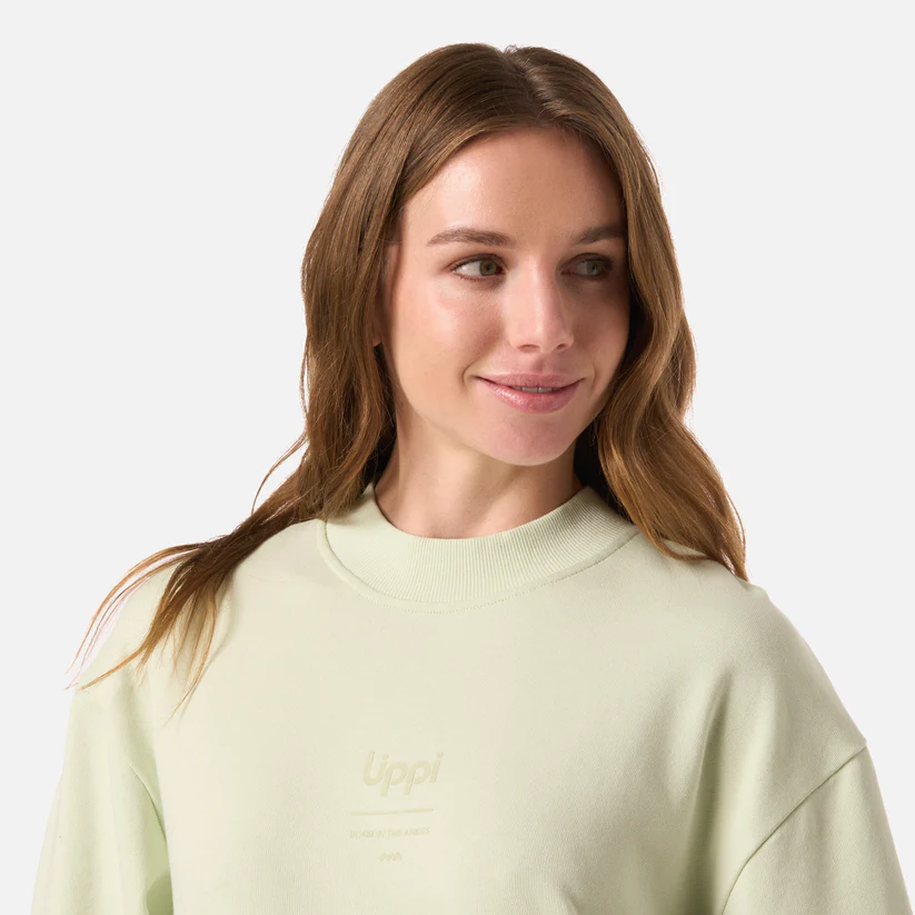 POLERON MUJER ULMO MID POINT CREWNECK SWEATSHIRT VERDE AGUA