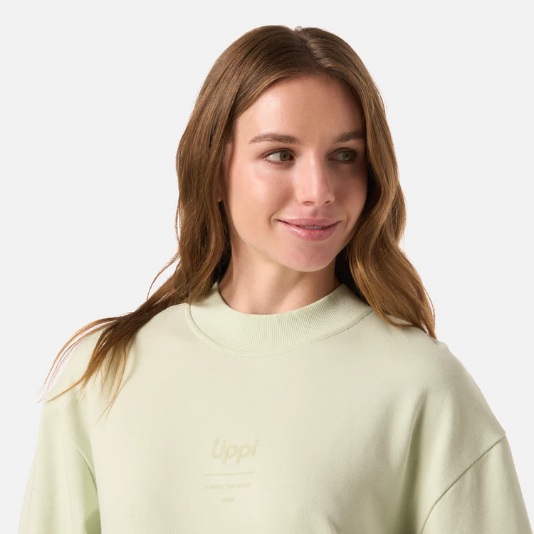 POLERON MUJER ULMO MID POINT CREWNECK SWEATSHIRT VERDE AGUA