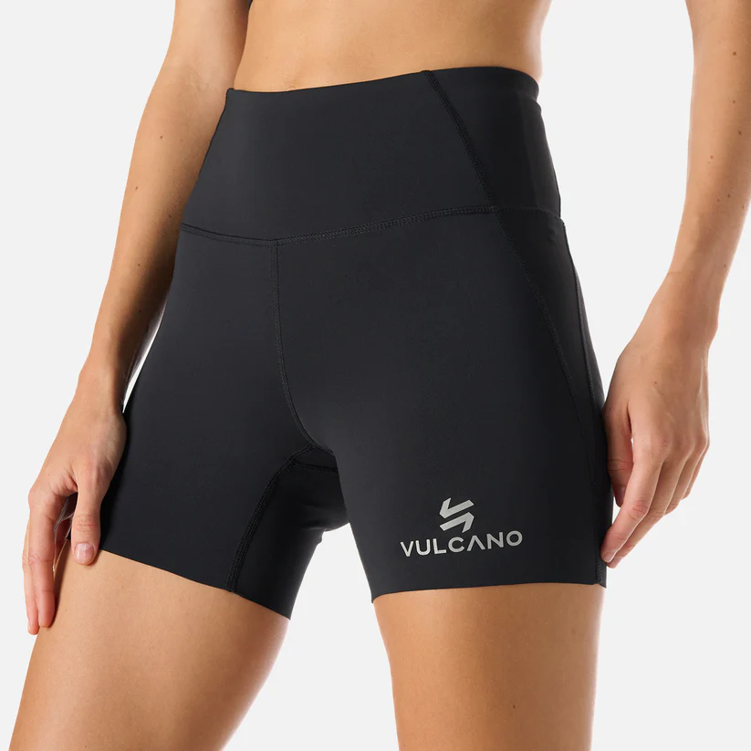CALZA MUJER VULCANO BUILT TO MOVE COMPRESSIVE SHORT HIGH RISE LEGGINGS NEGRO