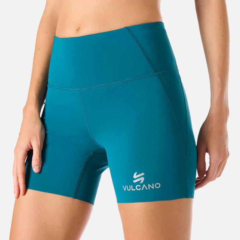 CALZA MUJER VULCANO BUILT TO MOVE COMPRESSIVE SHORT HIGH RISE LEGGINGS PETROLEO