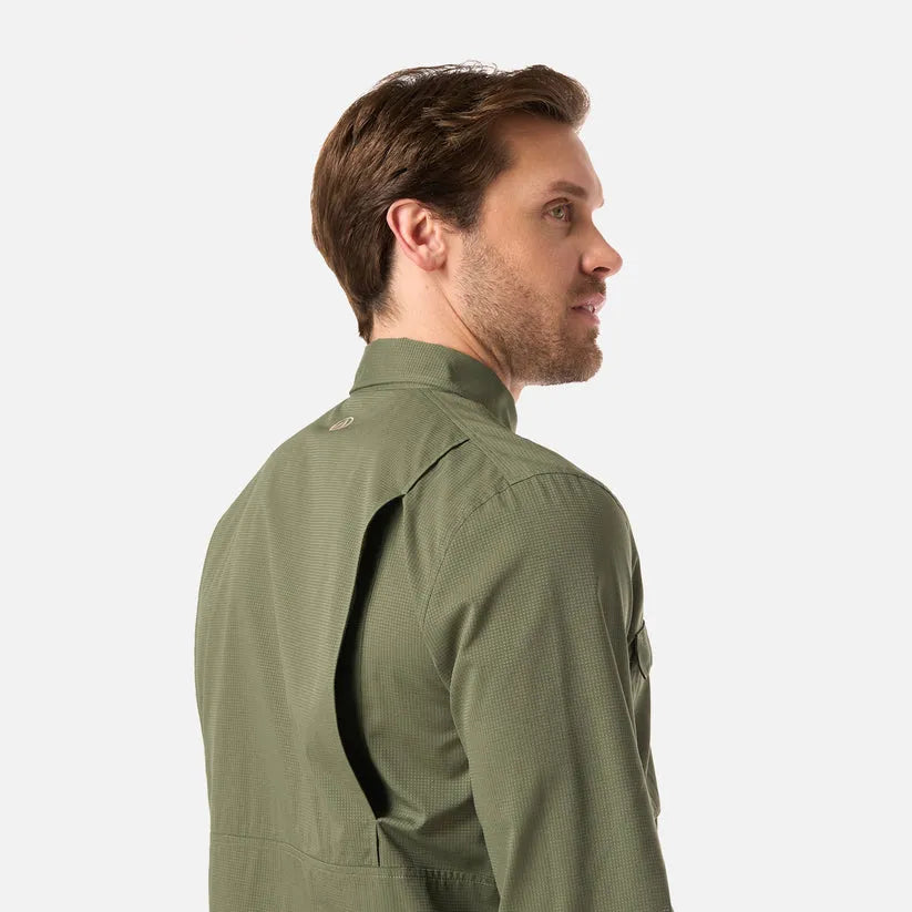 CAMISA HOMBRE ROSSELOT LONG SLEEVE QDRY SHIRT LIPPI VERDE MUSGO