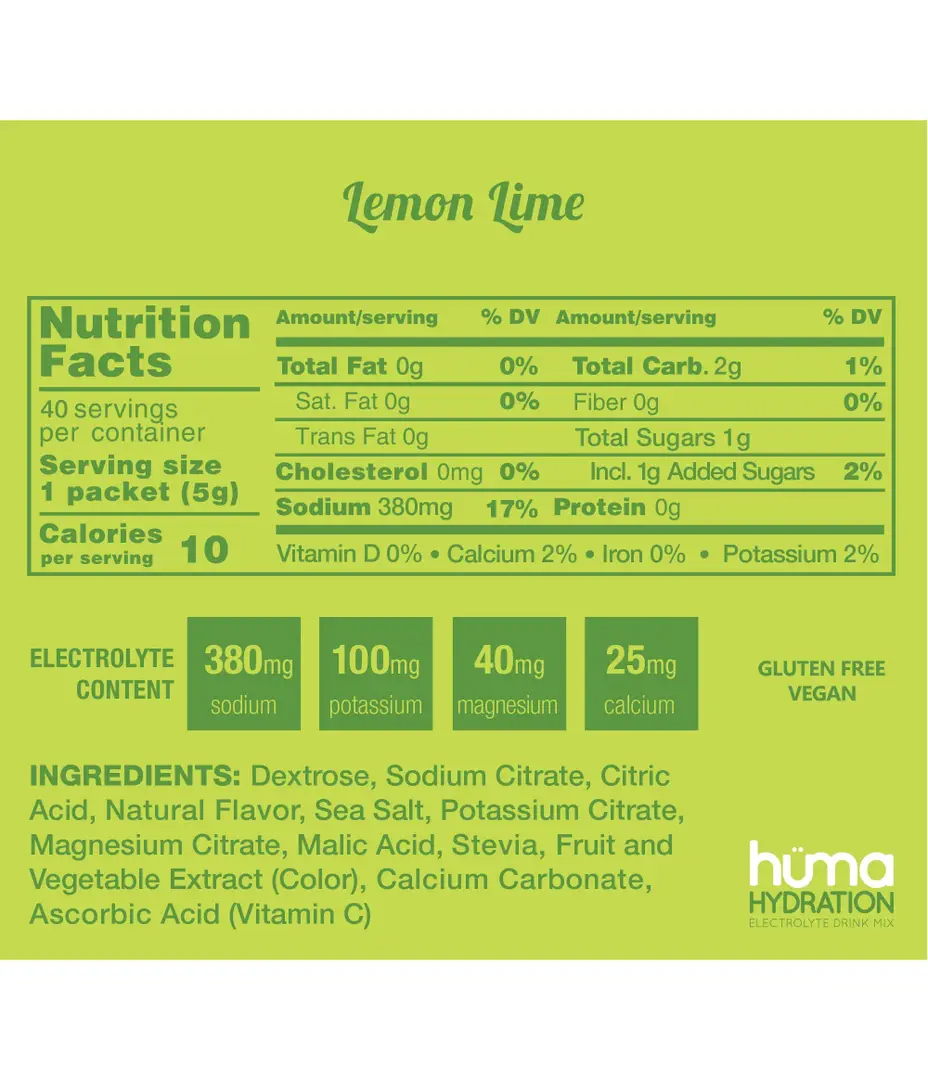 HUMA HYDRATION STICH POUCH LEMON LIME