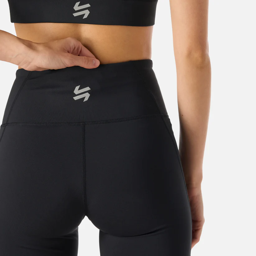 CALZA MUJER VULCANO BUILT TO MOVE COMPRESSIVE SHORT HIGH RISE LEGGINGS NEGRO