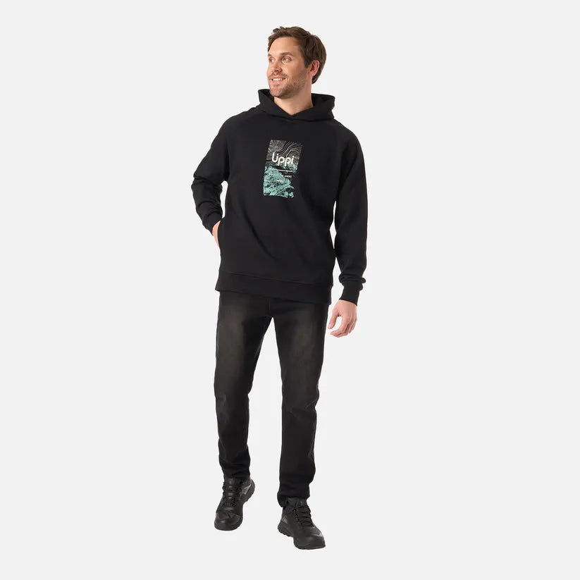 POLERON HOMBRE INSIGNE HOODY SWEATSHIRT FRONT PRINT LIPPI NEGRO
