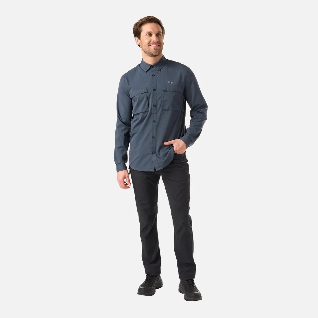 CAMISA HOMBRE ROSSELOT LONG SLEEVE QDRY SHIRT LIPPI AZUL MARINO