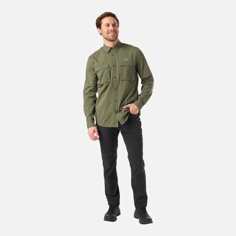 CAMISA HOMBRE ROSSELOT LONG SLEEVE QDRY SHIRT LIPPI VERDE MUSGO