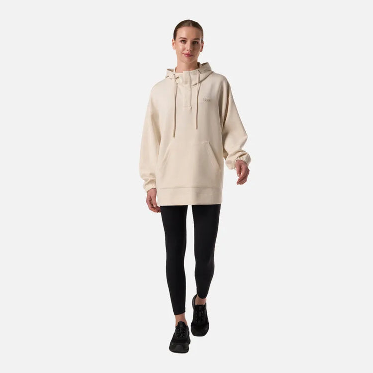 POLERON MUJER CITYSCAPE HOODY SWEATSHIRT LIPPI CREMA