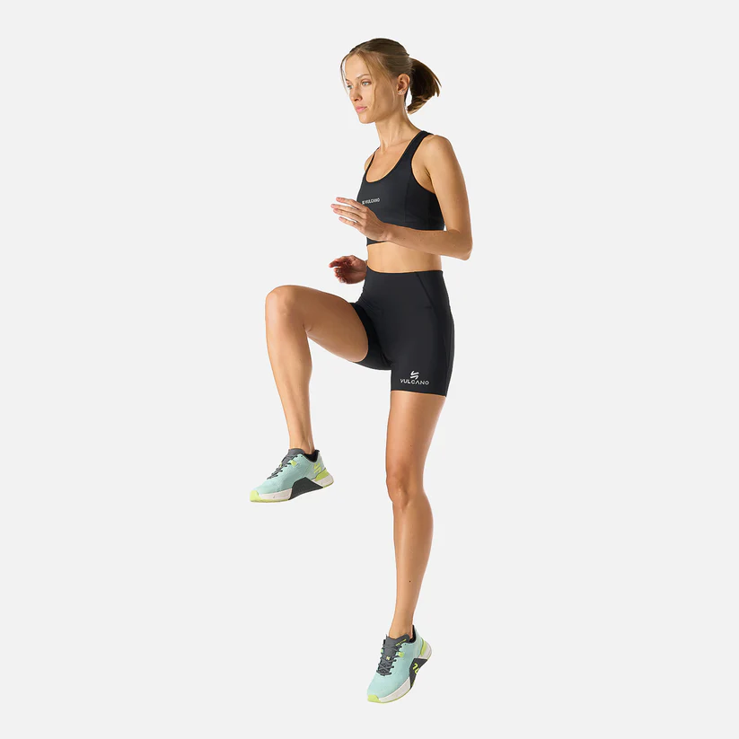CALZA MUJER VULCANO BUILT TO MOVE COMPRESSIVE SHORT HIGH RISE LEGGINGS NEGRO