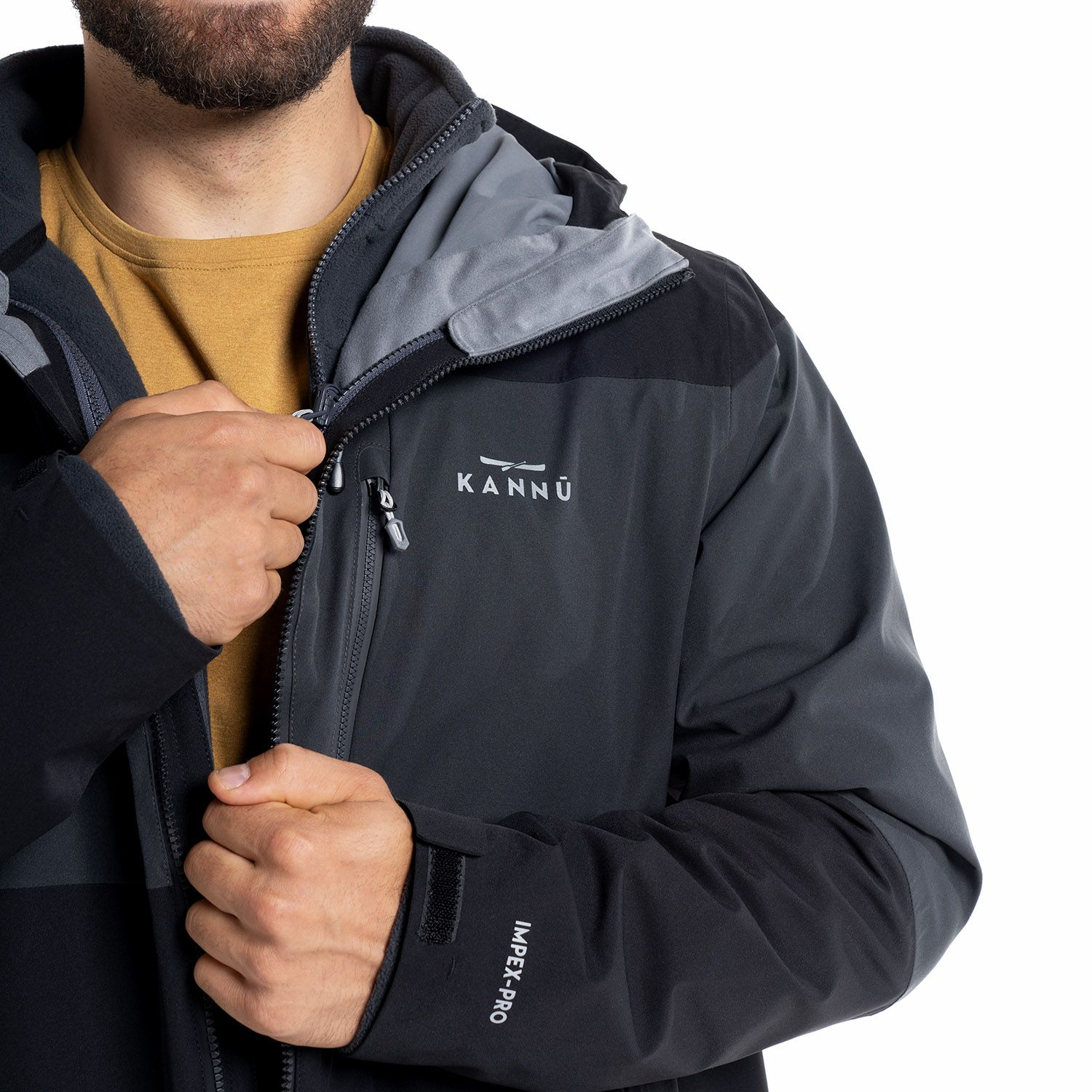 PARKA IMPERMEABLE KANNU BAKER 3 EN 1 HOMBRE NEGRA