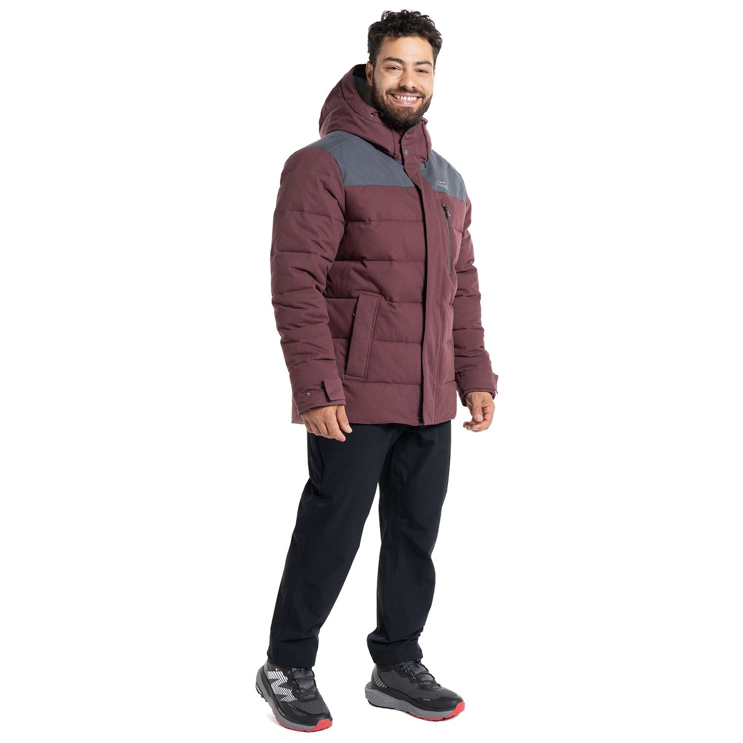 CHAQUETA KANNU INSULADA CHAITEN CAPUCHA HOMBRE ROJO OSCURO