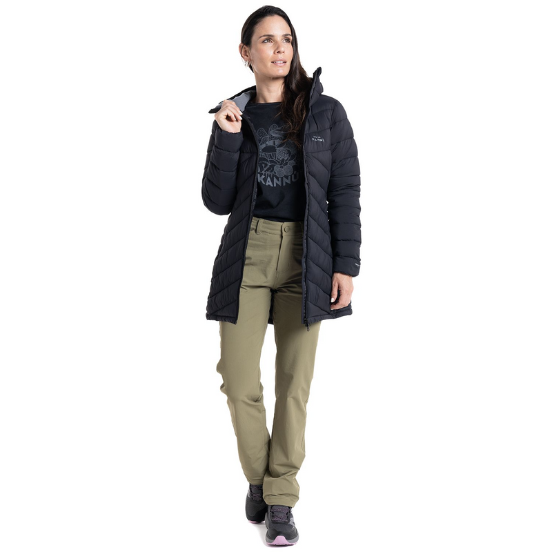 CHAQUETA KANNU INSULADA LARGA MUJER CISNES NEGRO