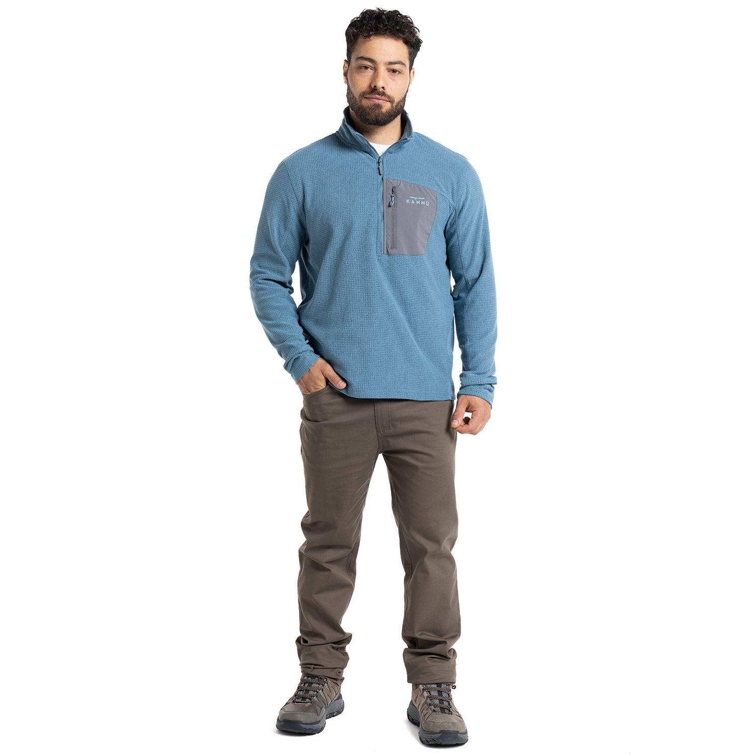 POLAR KANNU CHACABUCO 1/4 ZIP HOMBRE AZUL