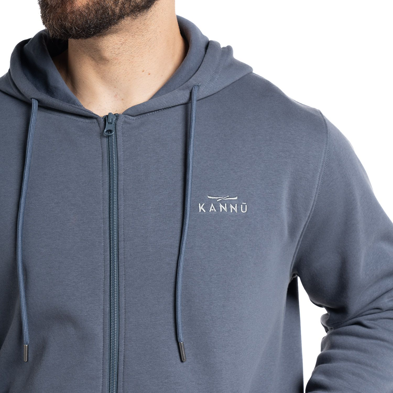 HOODIE KANNU COIGUE FULL ZIP HOMBRE AZUL