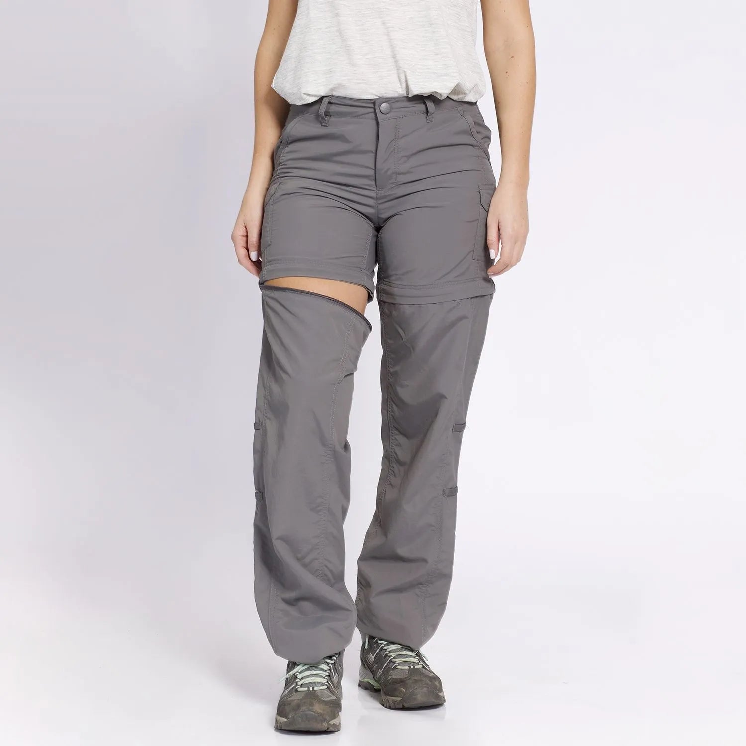 PANTALON DESMONTABLE KANNU MUJER GRIS