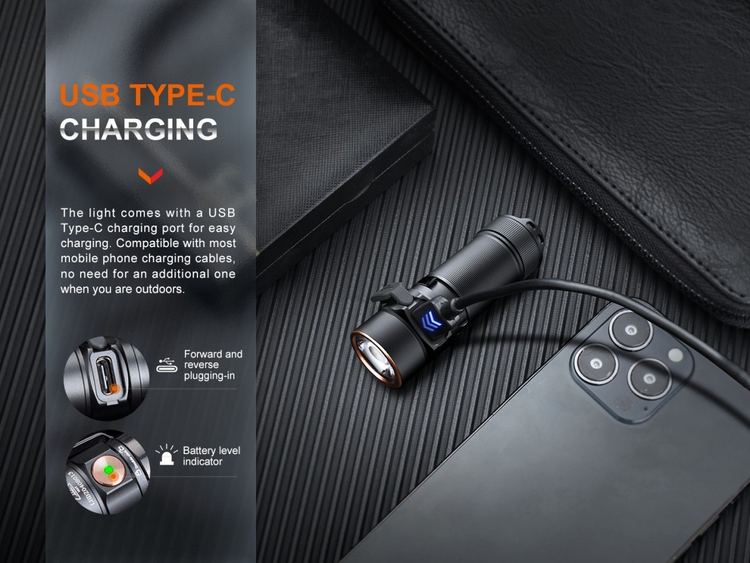 FENIX E18R V2.0 BLACK | 1200 LUMENES
