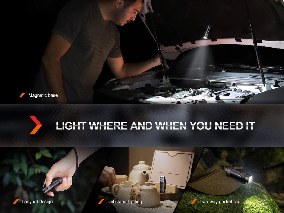 FENIX E18R V2.0 BLACK | 1200 LUMENES