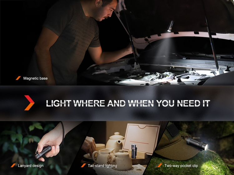 FENIX E18R V2.0 BLACK | 1200 LUMENES