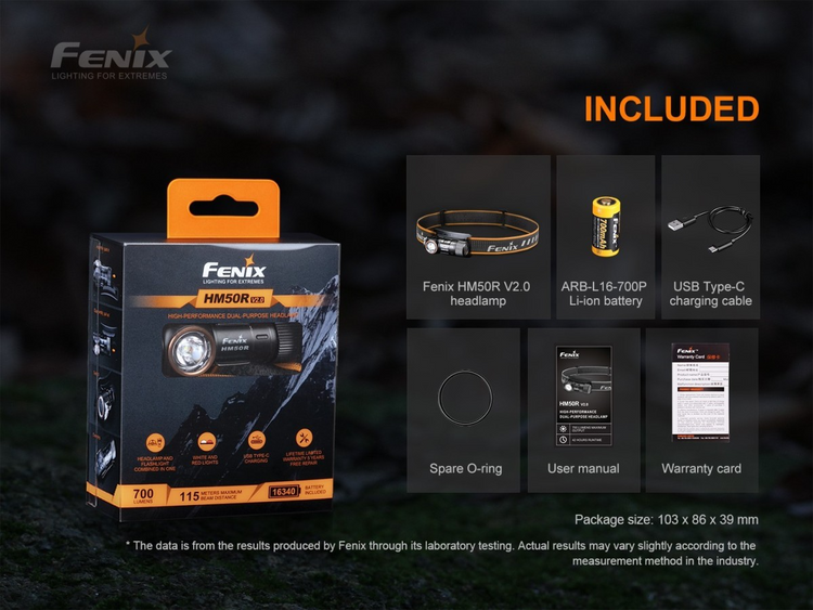 FENIX HM50R V2.0 USB | 700 LUMENES