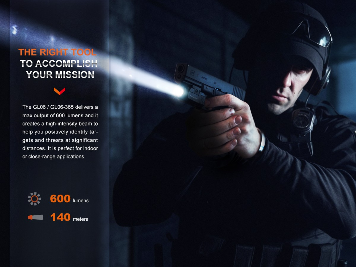 LINTERNA PISTOLA FENIX GL06-365 | 600 LUMENS