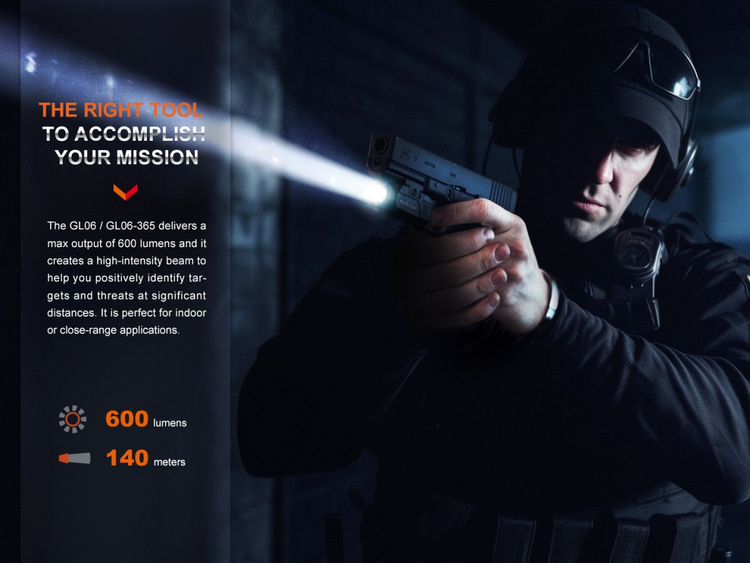LINTERNA PISTOLA FENIX GL06-365 | 600 LUMENS