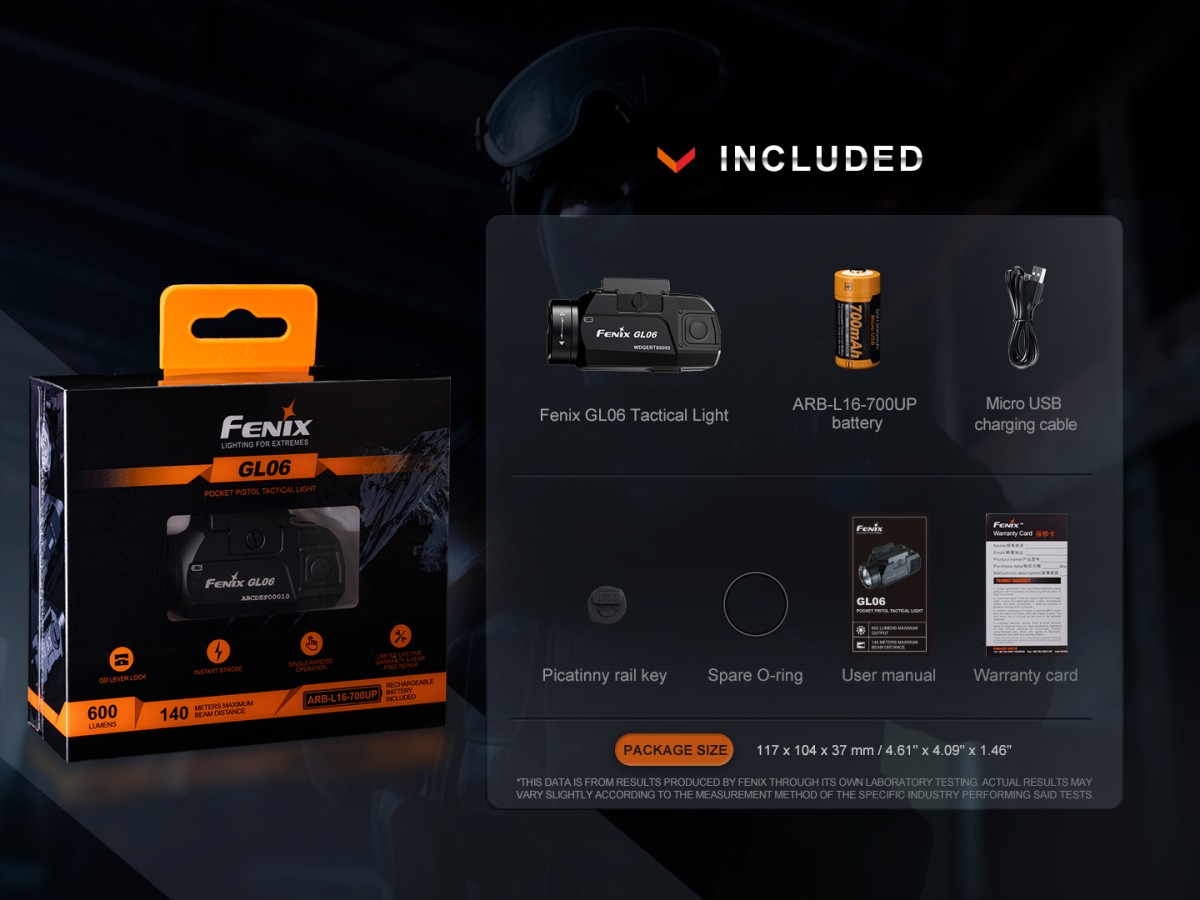 LINTERNA PISTOLA FENIX GL06-365 | 600 LUMENS