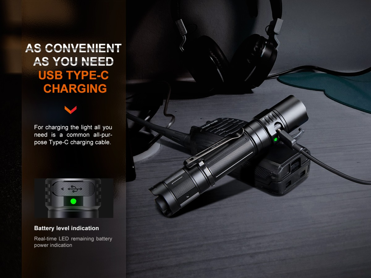 LINTERNA TACTICA FENIX PD35R USB | 1700 LUMENS