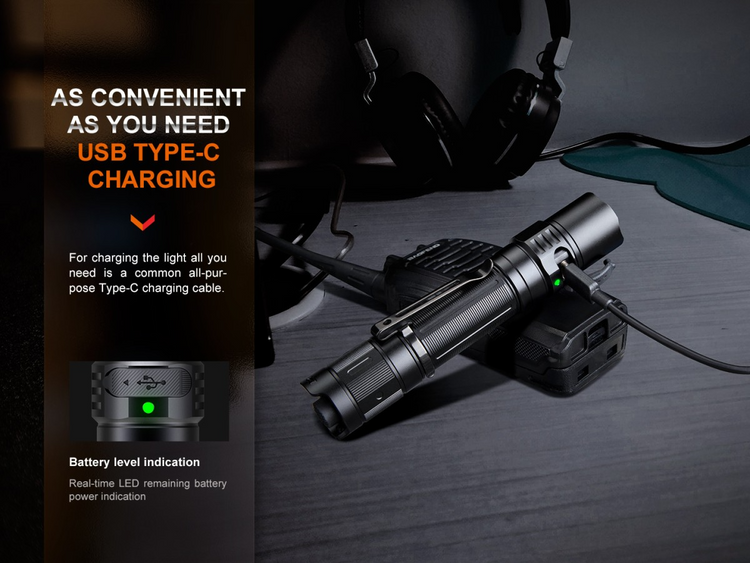 LINTERNA TACTICA FENIX PD35R USB | 1700 LUMENS
