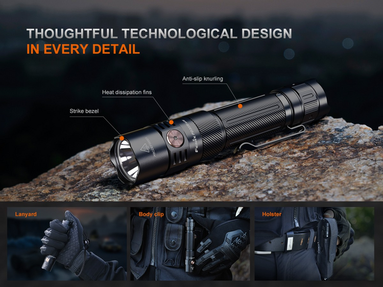 Kit Linterna Fenix PD35R ACE + CL1 NEGRO | 2000 LUMENES
