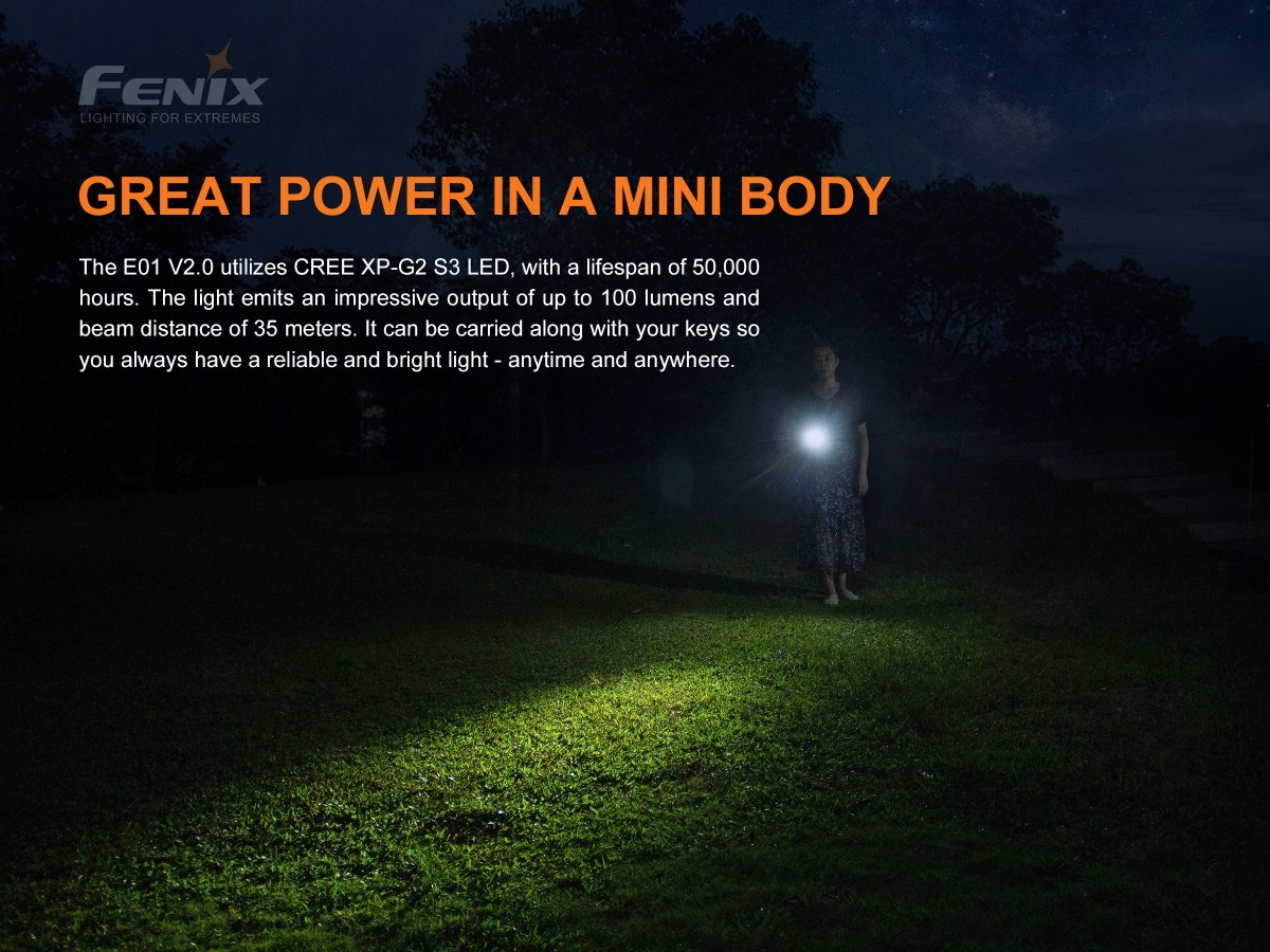 FENIX E01 V2.0 | 100 LUMENES