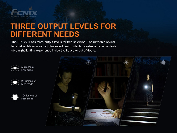 FENIX E01 V2.0 AZUL | 100 LUMENES