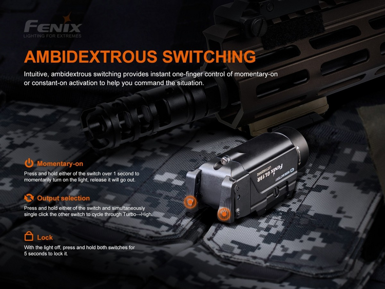 LINTERNA DE PISTOLA FENIX GL19R | 1200 LUMENS